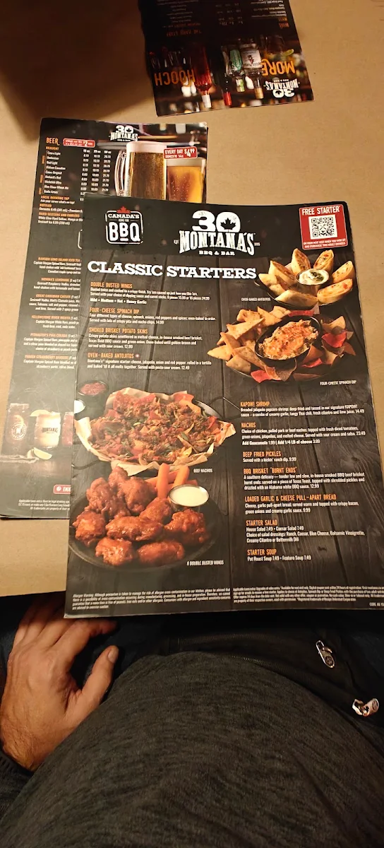 Menu, Montana’s BBQ & Bar