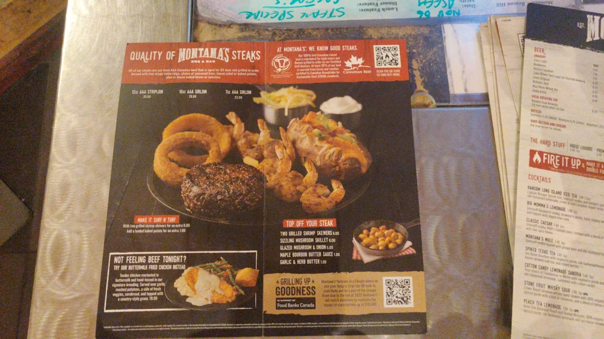 Menu, Montana’s BBQ & Bar