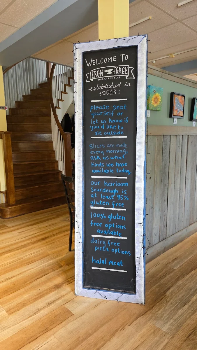 Menu, Iron Forge Pizza