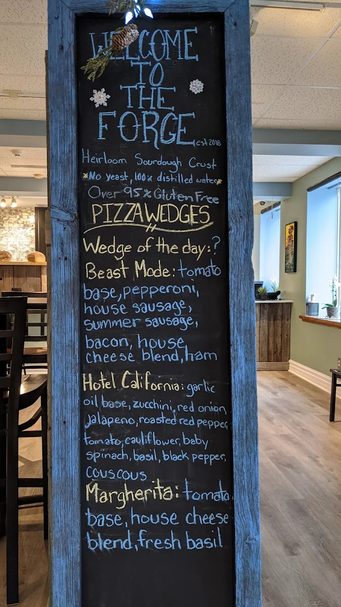 Menu, Iron Forge Pizza