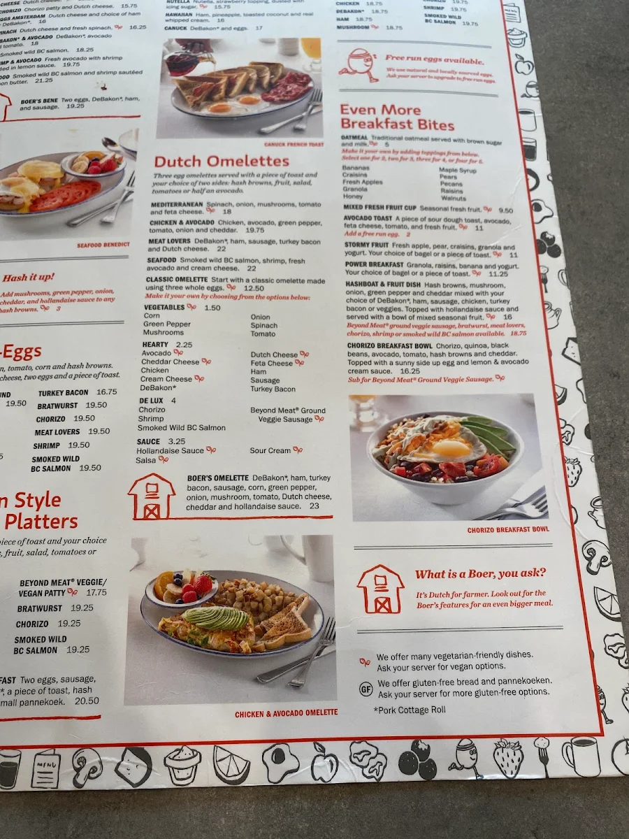 Menu, De Dutch