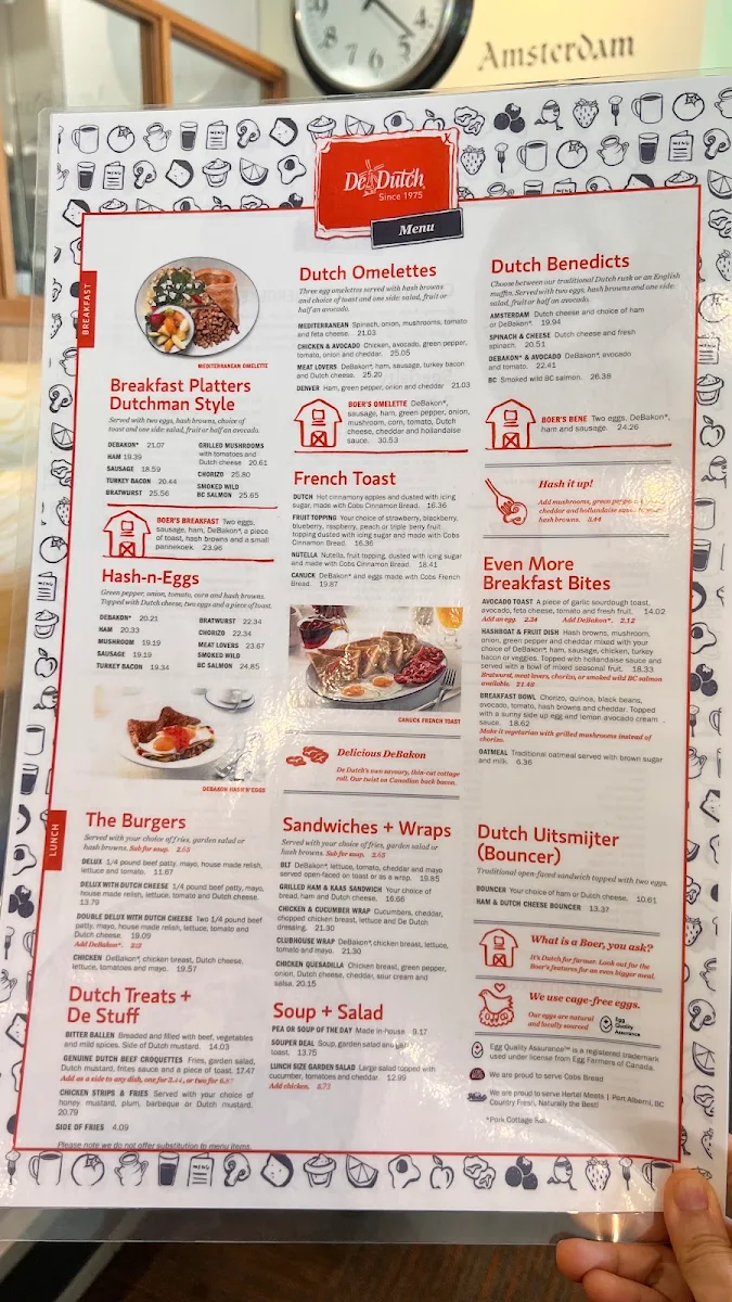 Menu, De Dutch