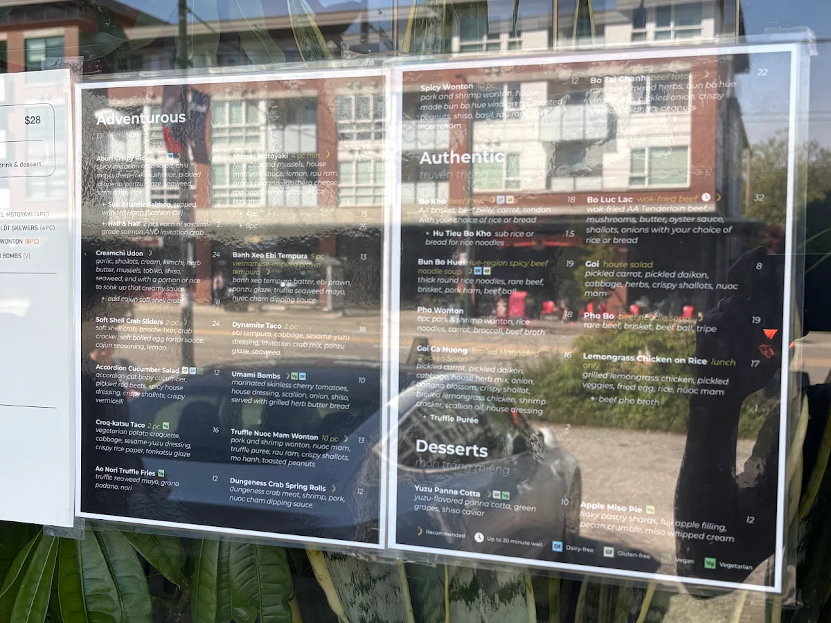 Menu, District Eleven