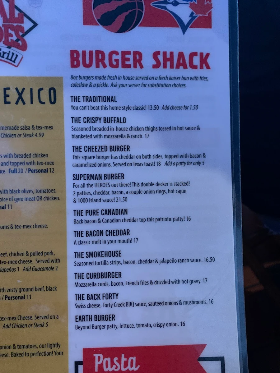 Menu, Local Heroes