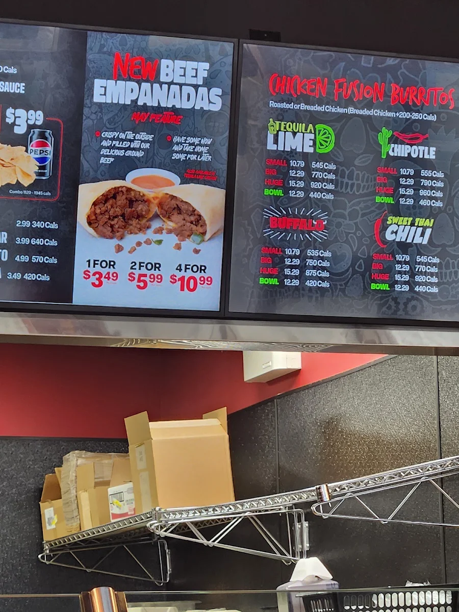 Menu, Fat Bastard Burrito Co.