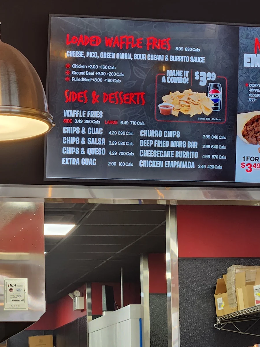Menu, Fat Bastard Burrito Co.