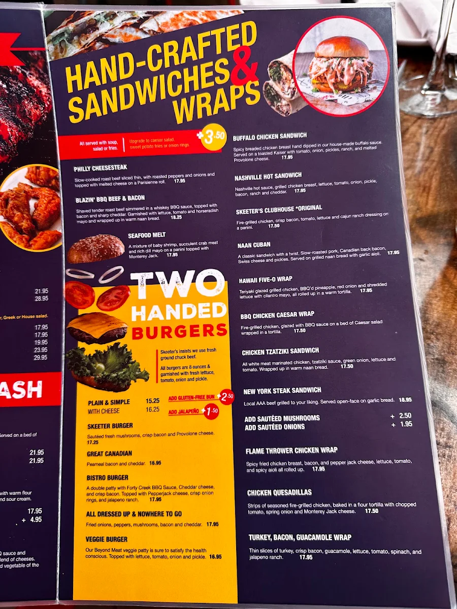 Menu, Skeeter Barlow's Grill & Bar
