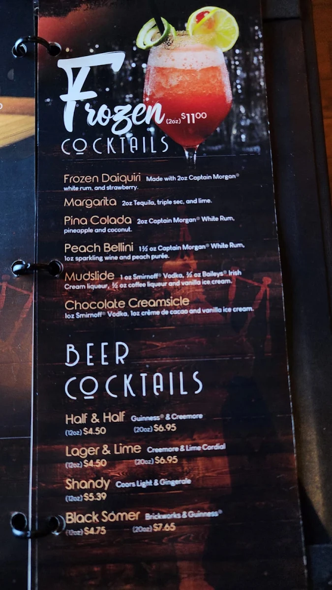 Menu, Piper Arms Whitby