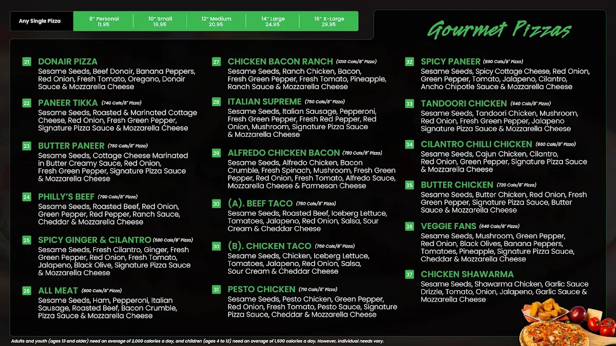 Menu, Red Swan Pizza - Fort Erie
