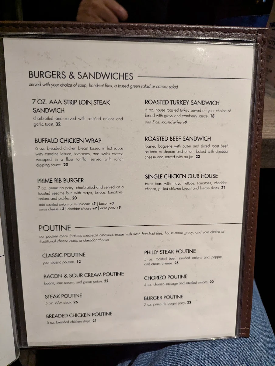 Menu, One Restaurant