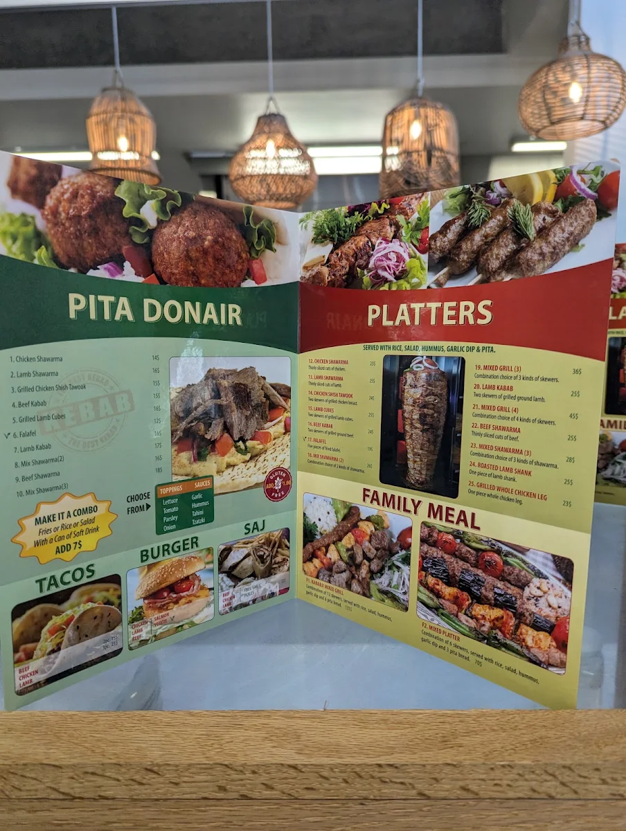 Menu, Kababji Grill