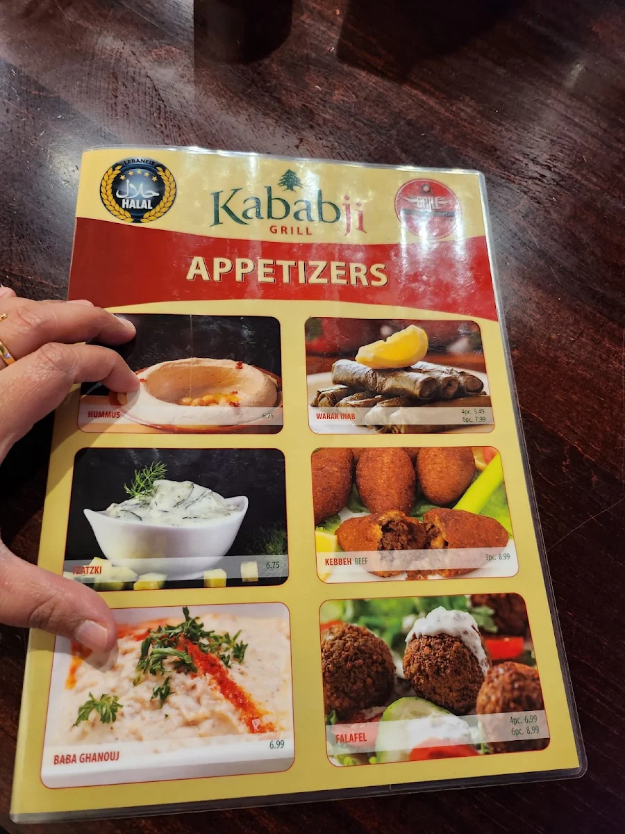 Menu, Kababji Grill