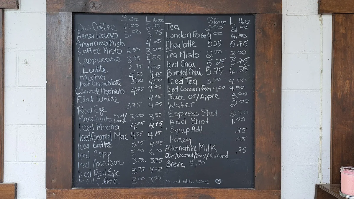 Menu, Junction 3 Coffee House