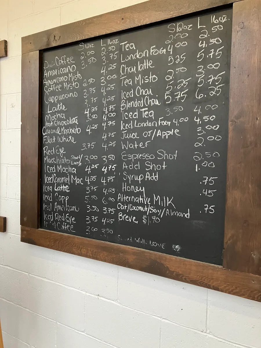 Menu, Junction 3 Coffee House