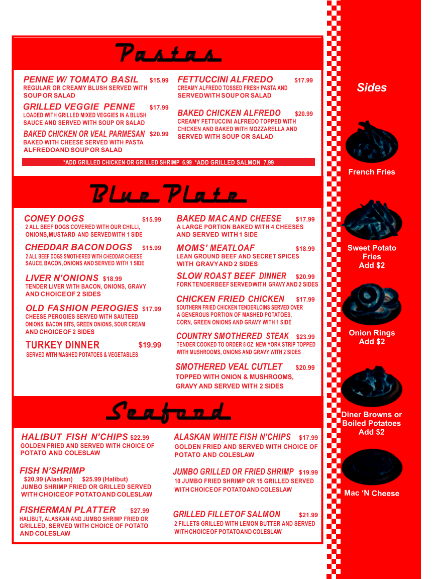 Menu, Michigan Diner (Manning)