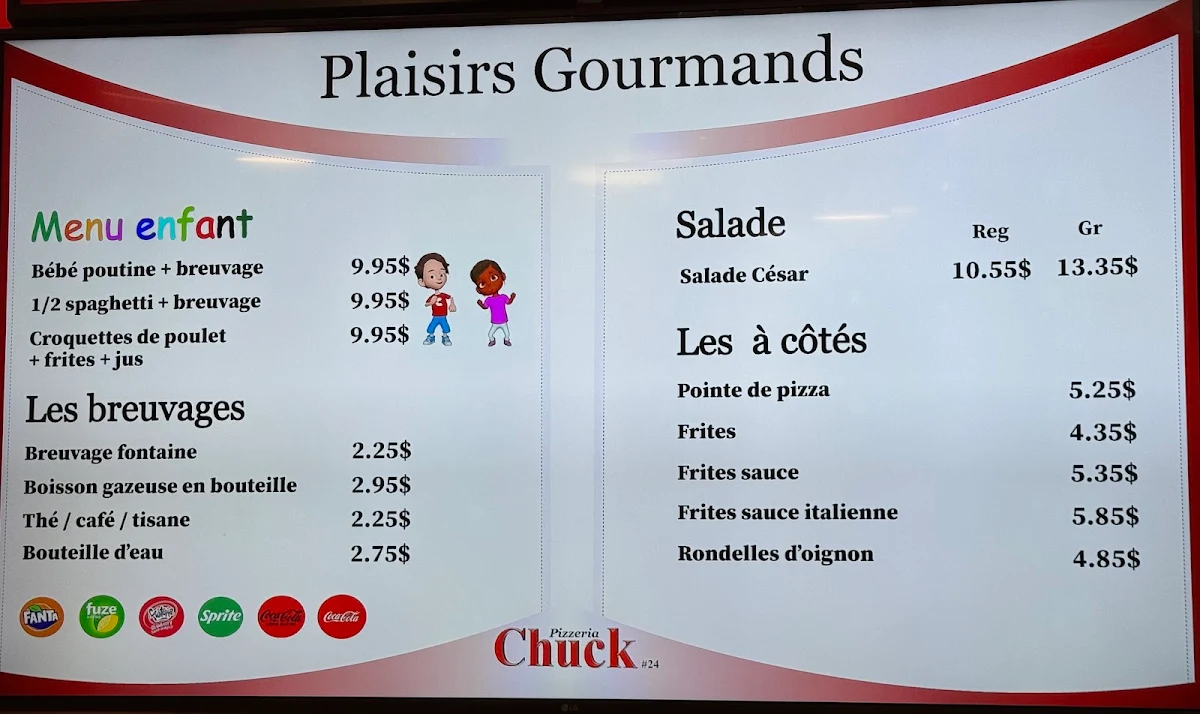 Menu, Pizzeria Chuck 24