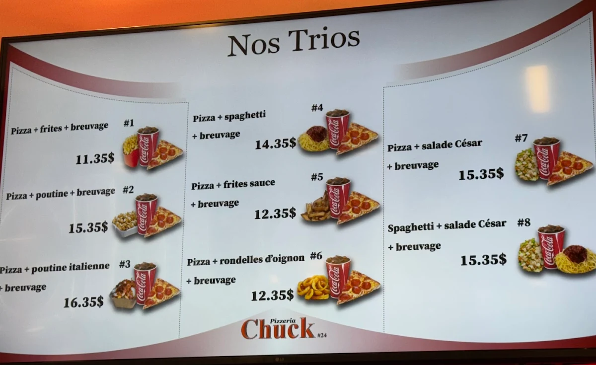 Menu, Pizzeria Chuck 24