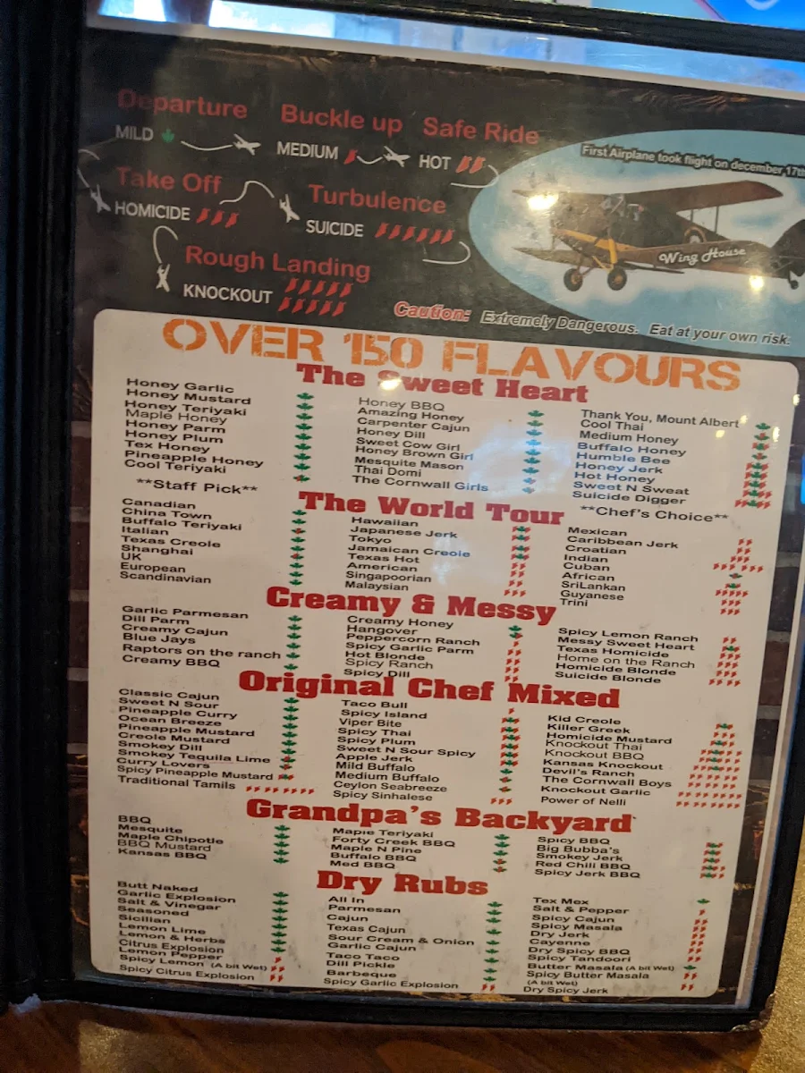 Menu, Wing House