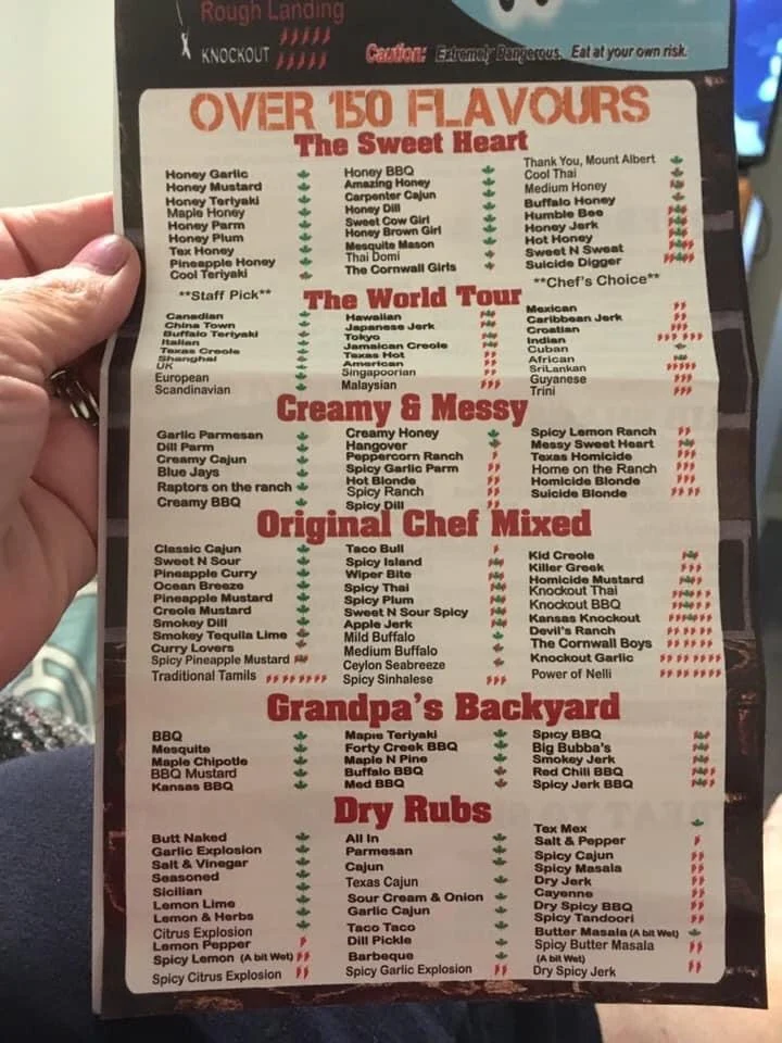 Menu, Wing House
