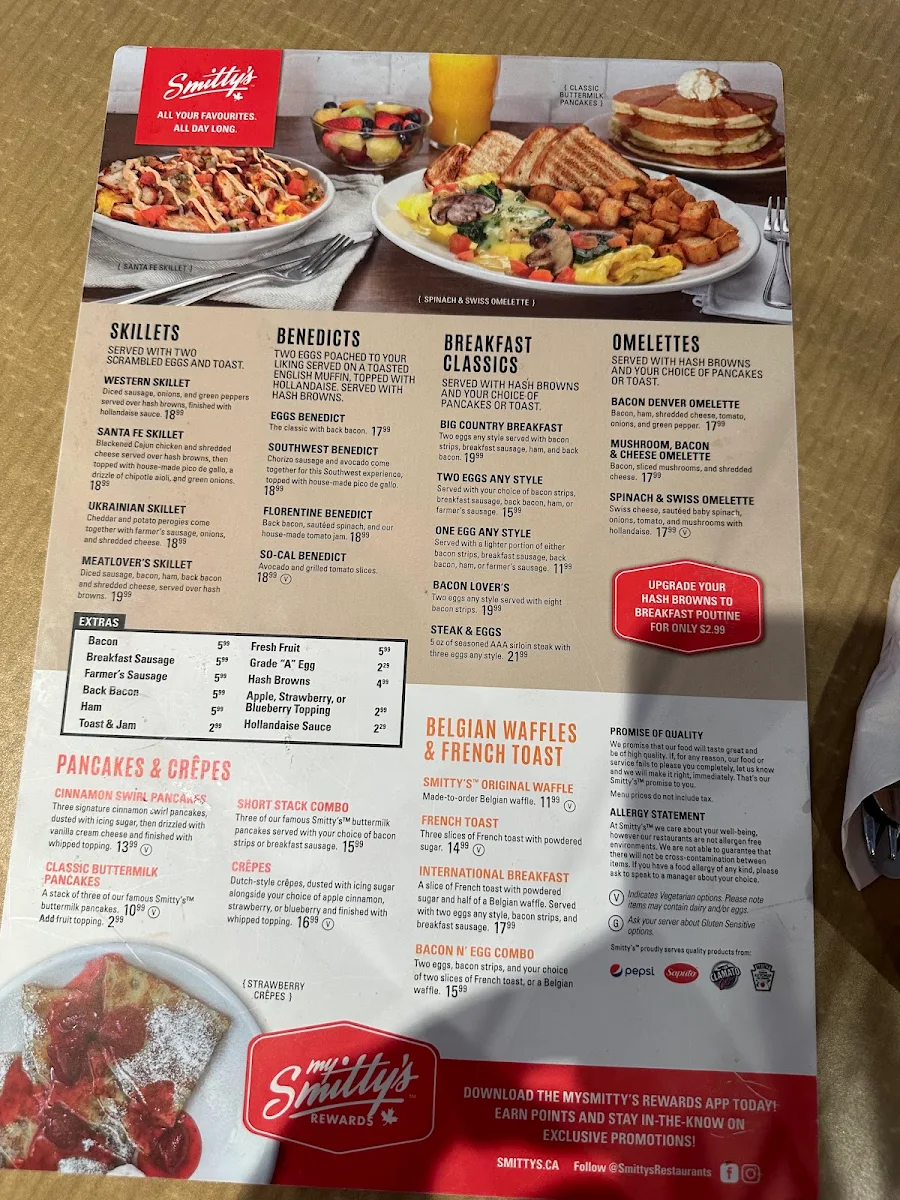 Menu, Smitty's Restaurant & Lounge - Cranbrook