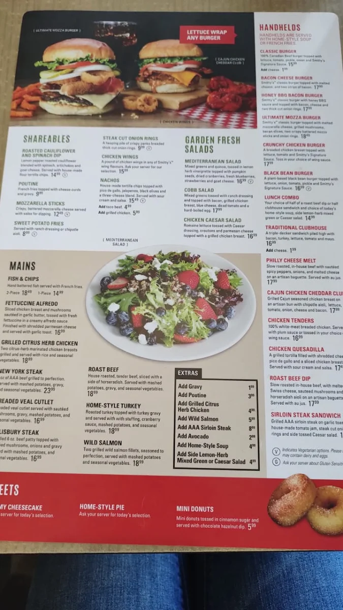 Menu, Smitty's Restaurant & Lounge - Cranbrook