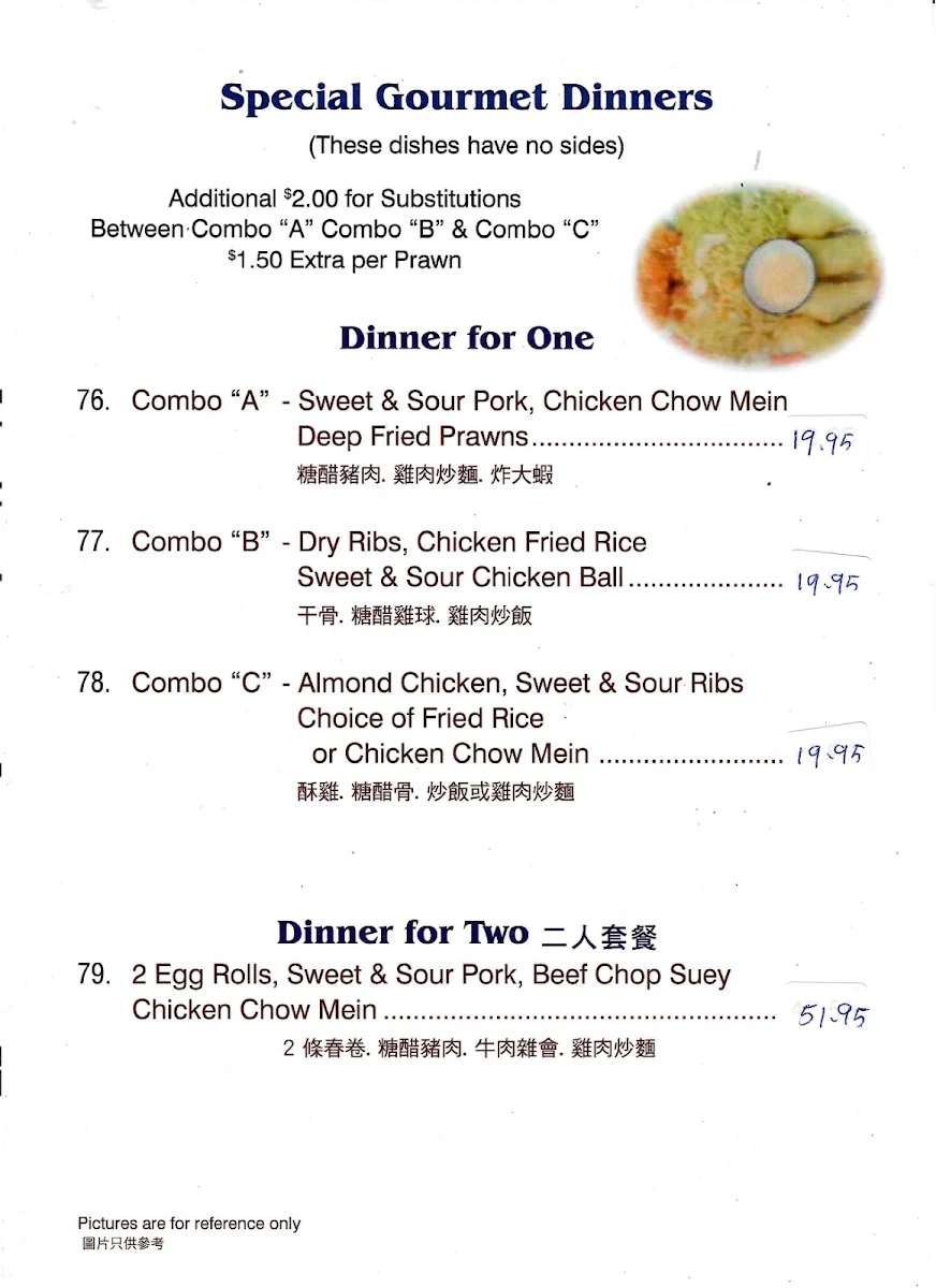 Menu, Kluane Park Inn Restaurant