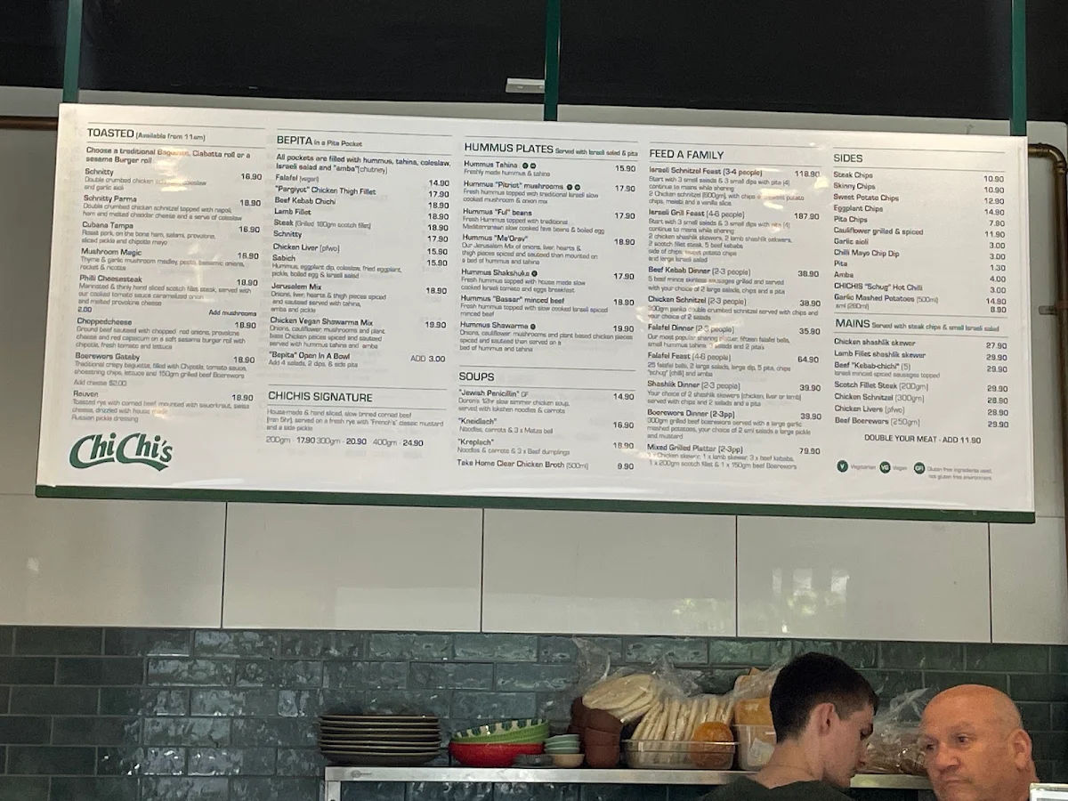 Menu, ChiChi's