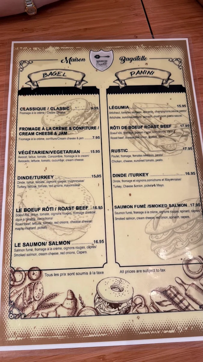 Menu, Crêperie Maison Bagatelle