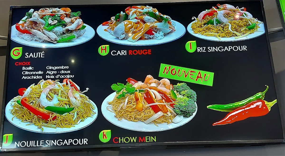 Menu, Thaï Mix Repentigny