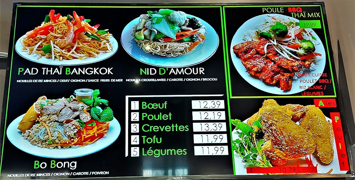 Menu, Thaï Mix Repentigny