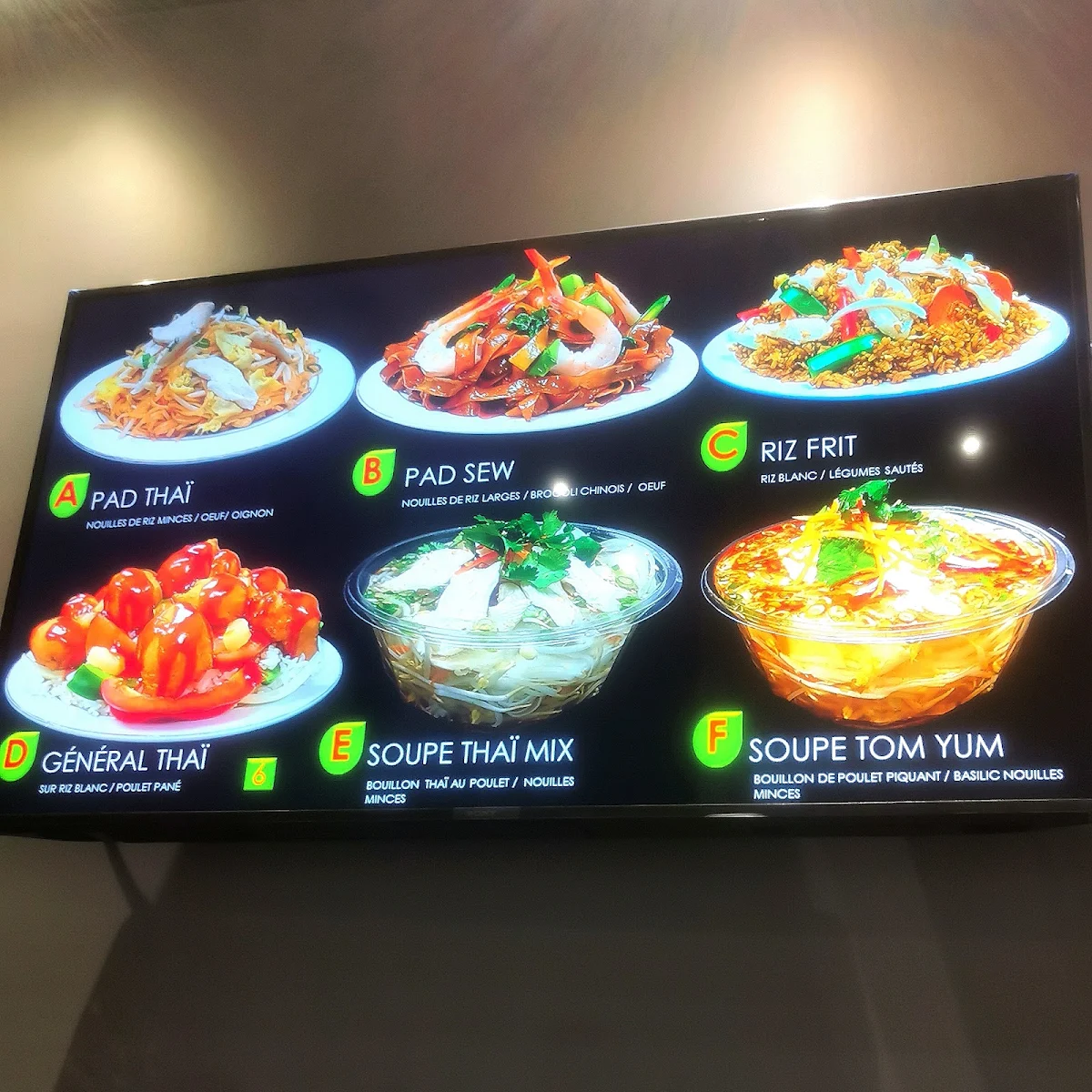 Menu, Thaï Mix Repentigny