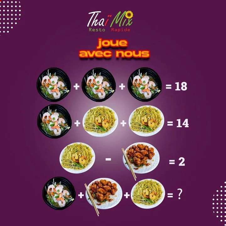 Menu, Thaï Mix Repentigny