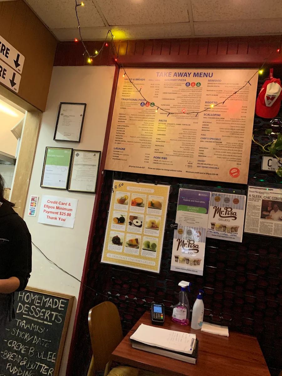 Menu, Seaside Eatery