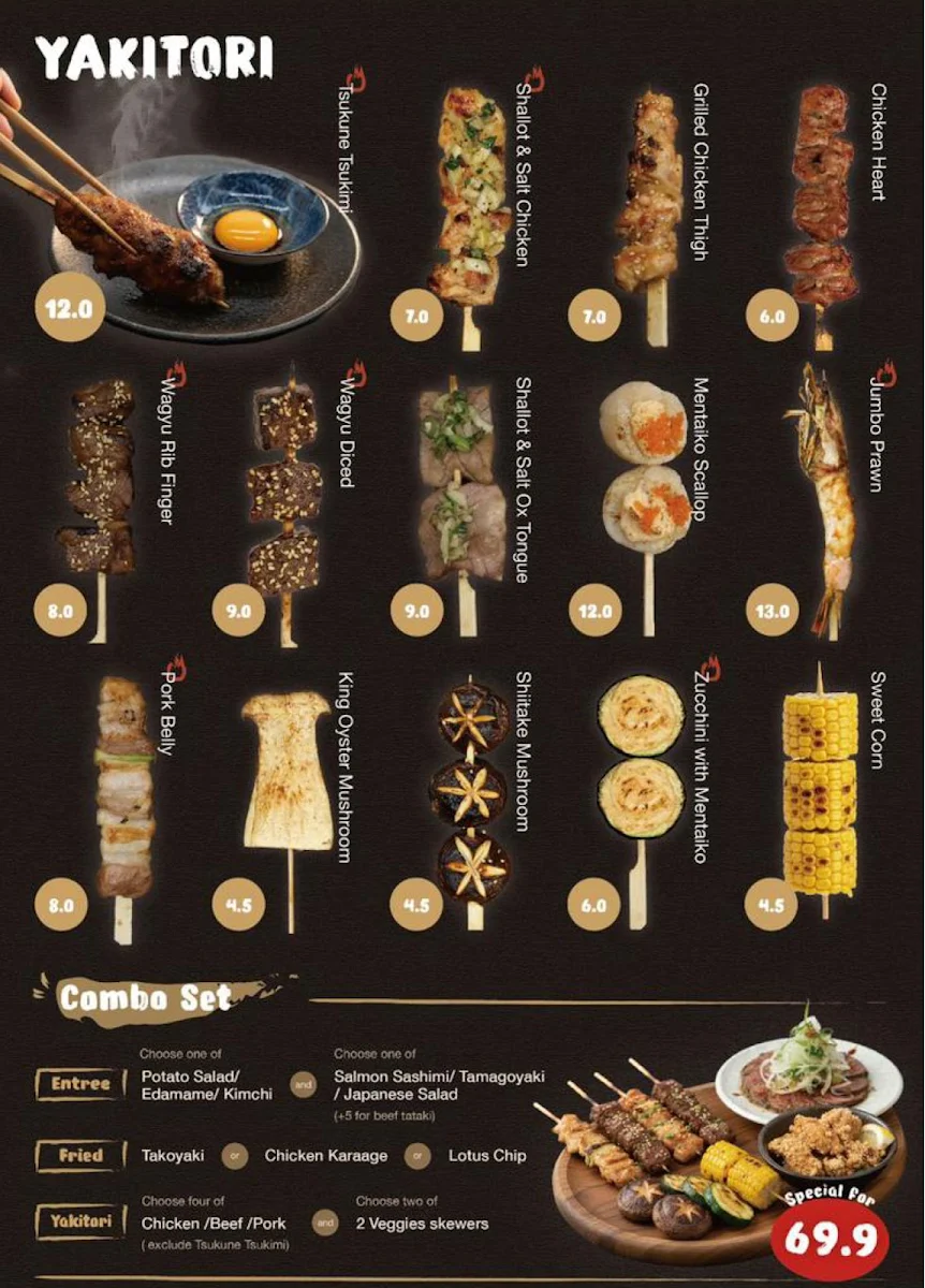Menu, Shinbashi Yakiniku