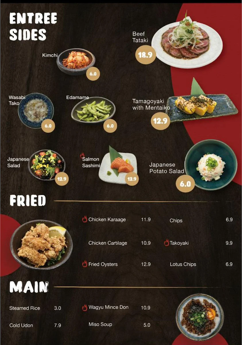Menu, Shinbashi Yakiniku