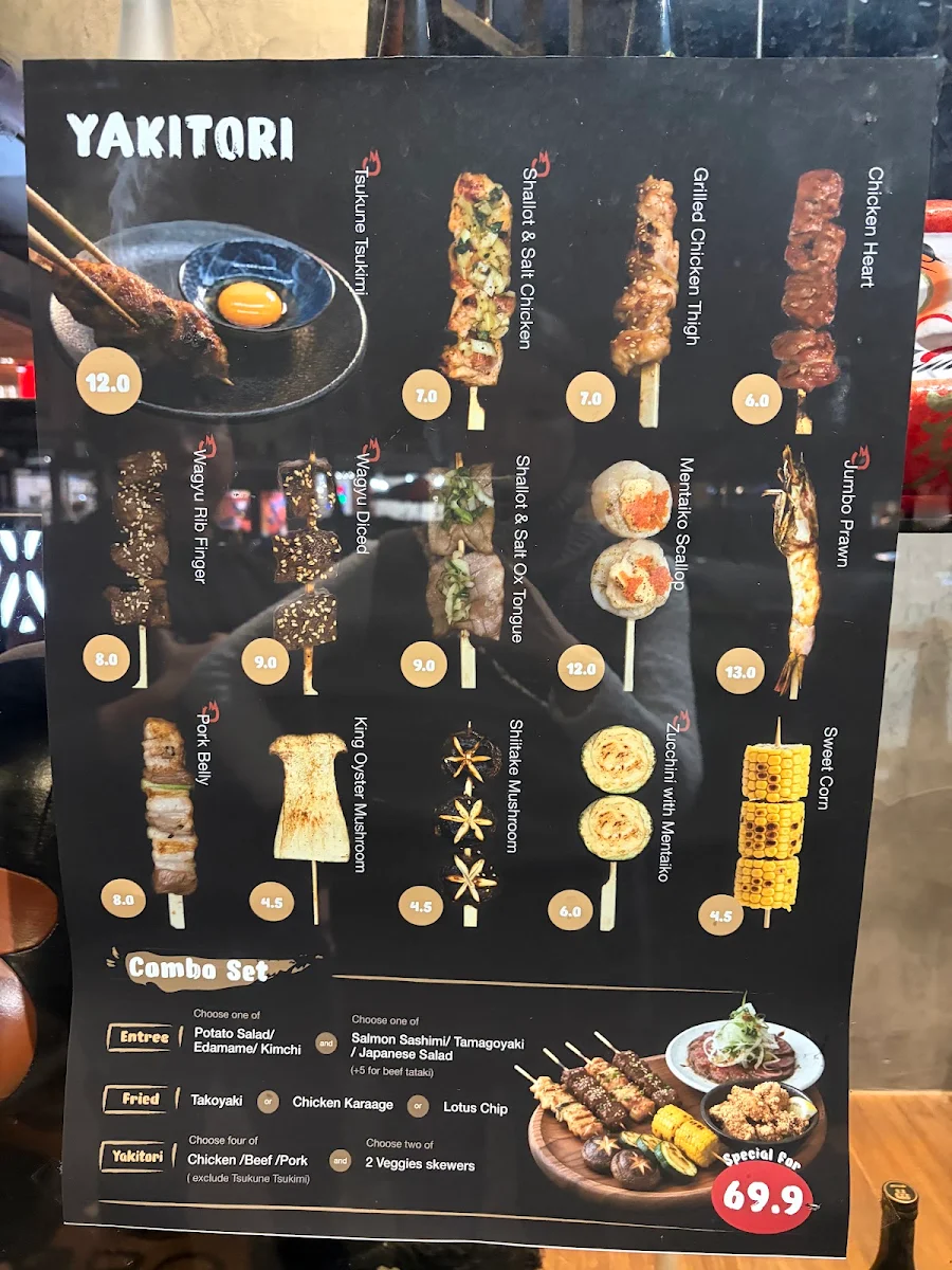 Menu, Shinbashi Yakiniku