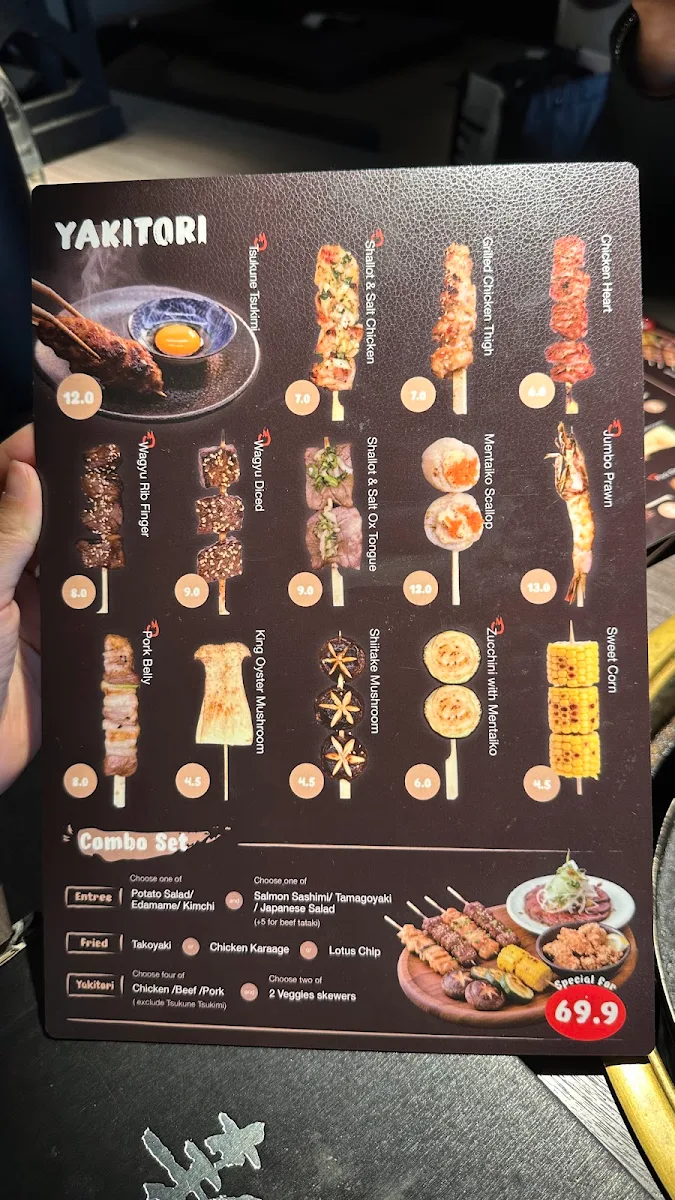 Menu, Shinbashi Yakiniku