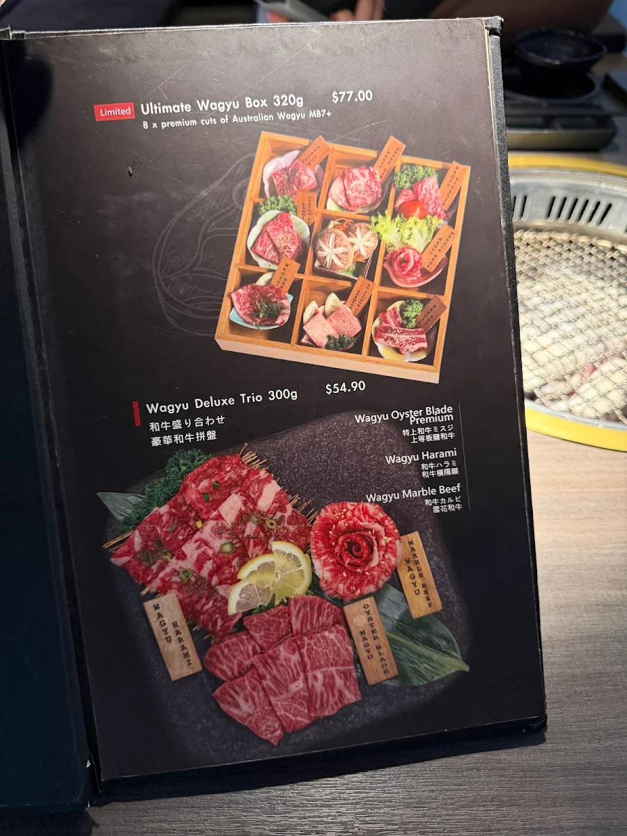 Menu, Shinbashi Yakiniku