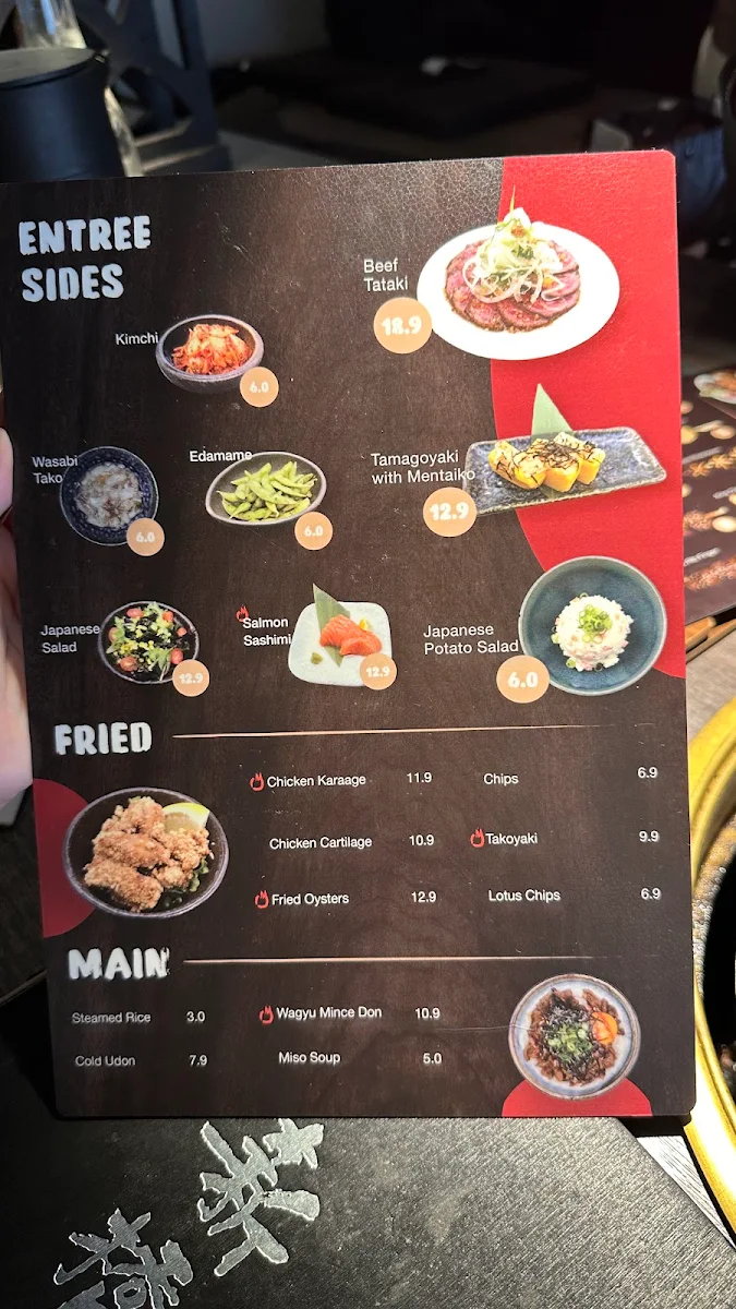 Menu, Shinbashi Yakiniku