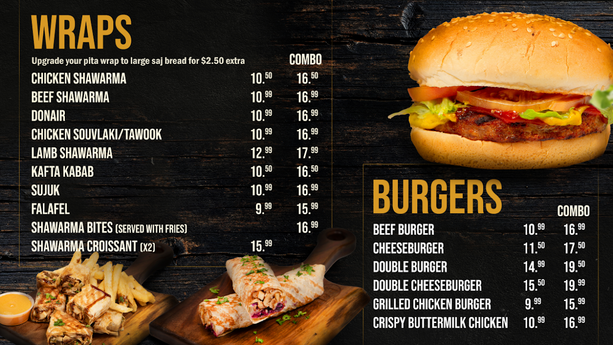 Menu, BABAZ SHAWARMA London - The Original