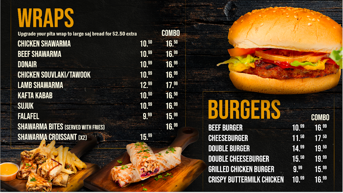 Menu, BABAZ SHAWARMA London - The Original