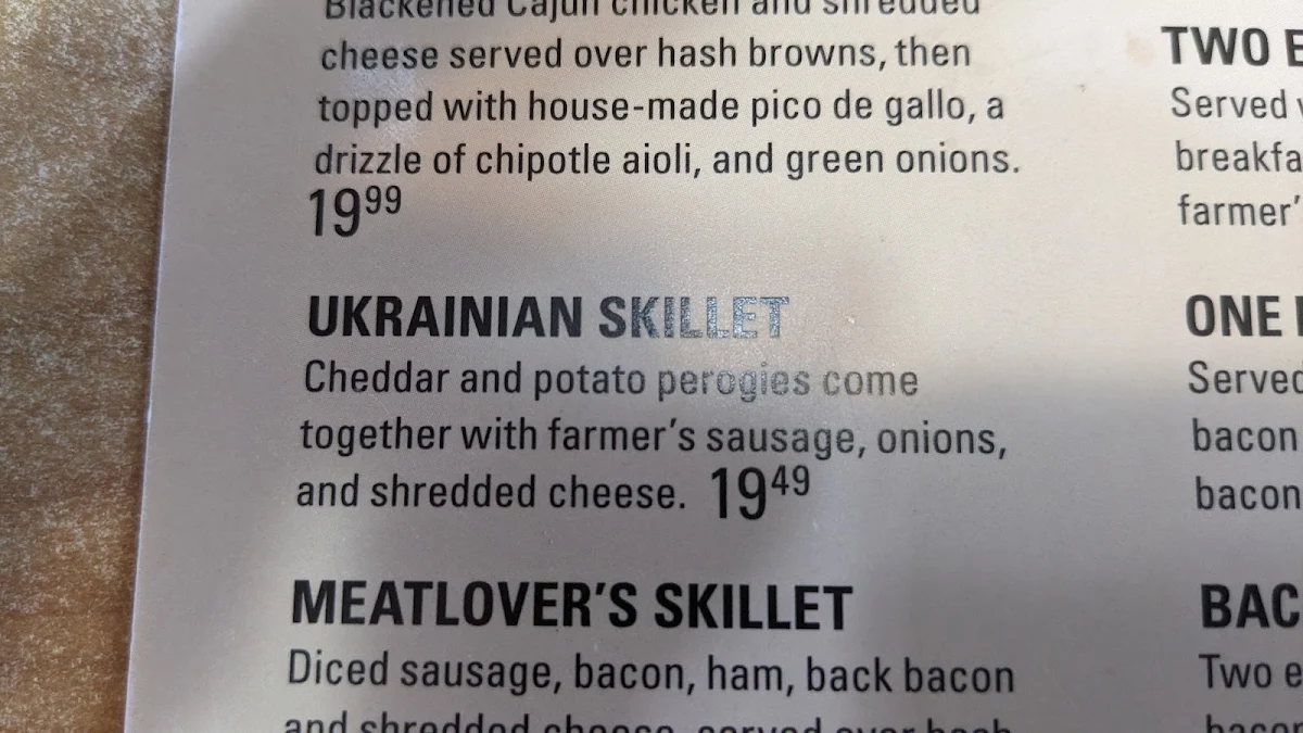 Menu, Smitty's Family Restaurant