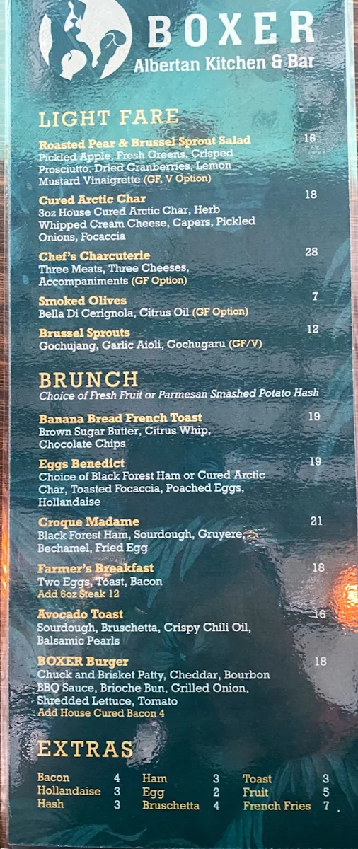 Menu, Boxer - Albertan Kitchen & Bar