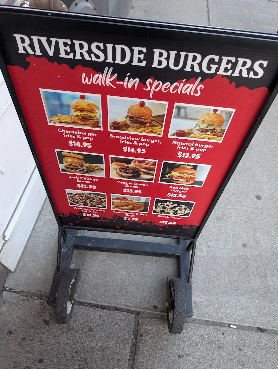 Menu, RIVERSIDE BURGERS