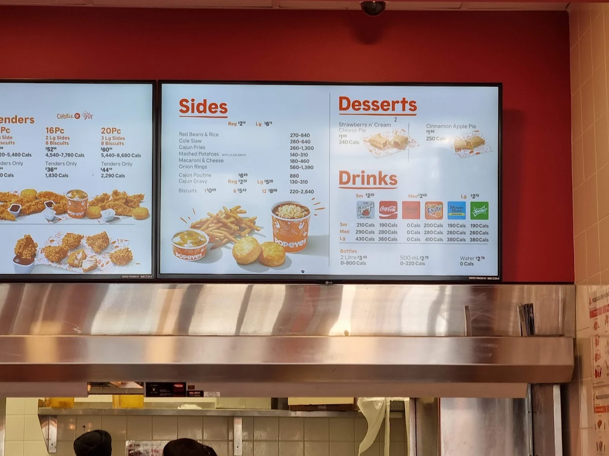 Menu, Popeyes Louisiana Kitchen