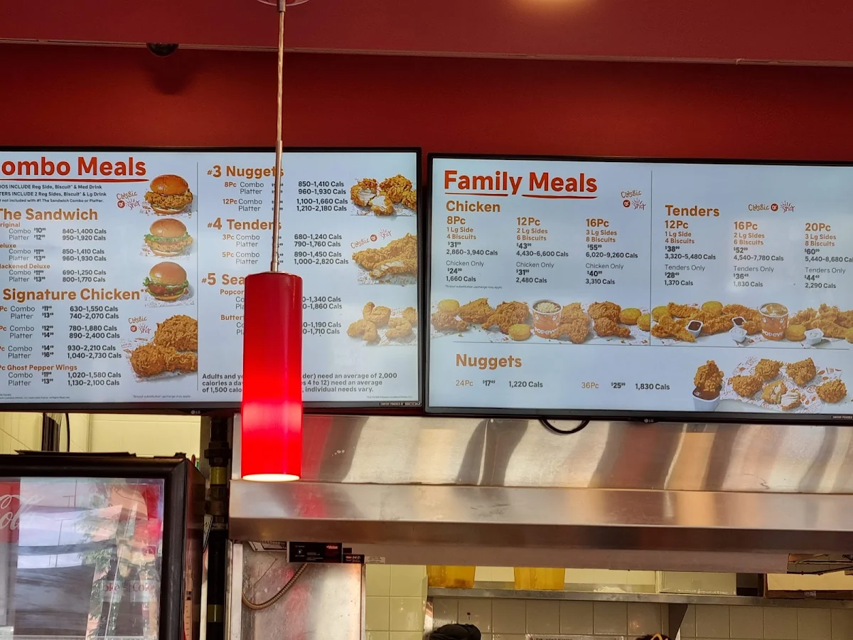 Menu, Popeyes Louisiana Kitchen