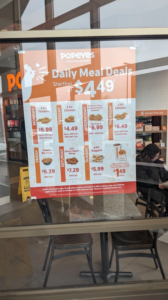 Menu, Popeyes Louisiana Kitchen