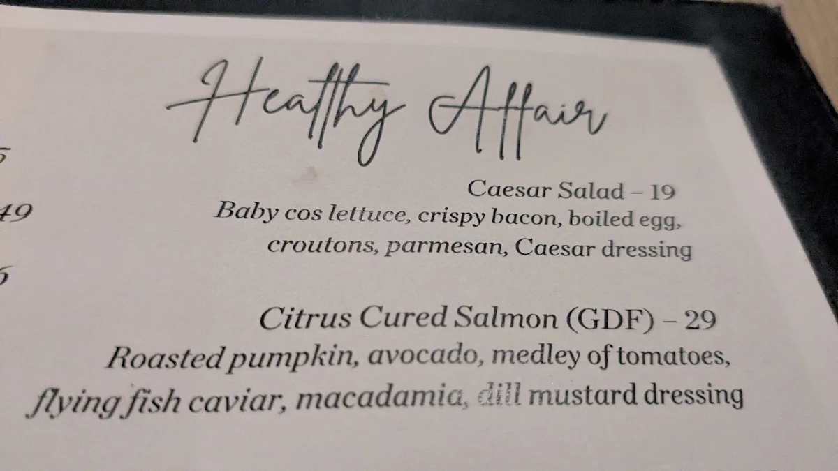 Menu, Biggles Bar & Grill
