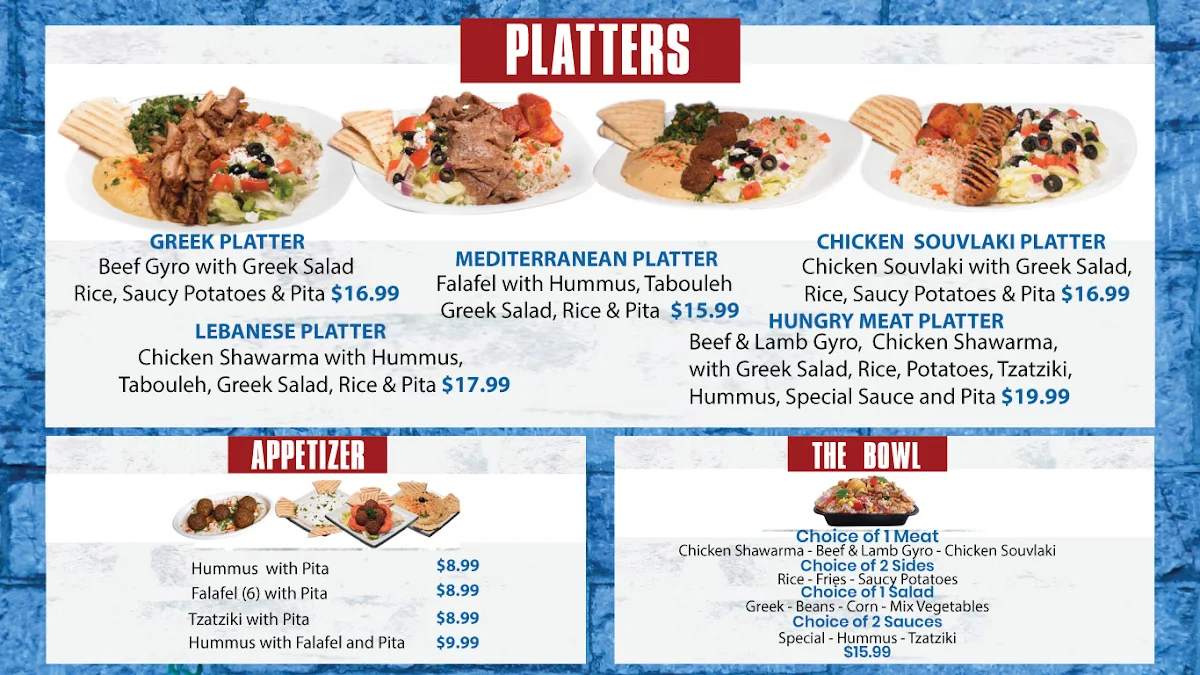 Menu, Taste of Mediterranean
