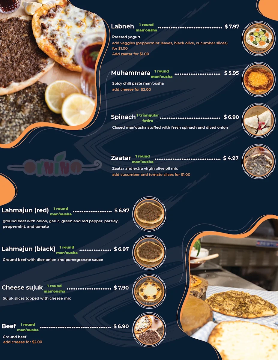 Menu, Ornina Kebab